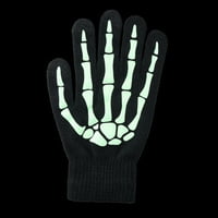 Žene Muškarci Noć vještica sjaji u tamnim kosturnim rukavicama Zimske tople pletene rukavice Hladni vremenski pribor