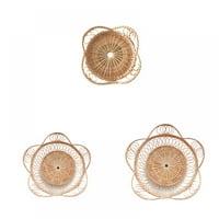 NORBI ručno tkani ladica za čaj u obliku košara za kruh od ratana sa laticama