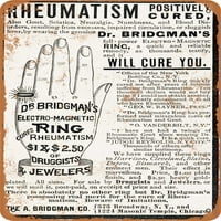 Metalni znak - elektro-magnetni prsten za reumatizam - Vintage Rusty Look