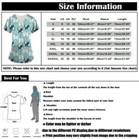 Ženski vrhovi grafički otisak v-izrez bluza Radna odjeća Dame Modni kratki rukav Summer Multicolor M