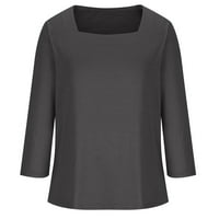 Ganfancp Dužina rukava plus veličina za žene Modni kvadratni vrat Čvrsti casual Udobne puloverske bluze
