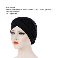 Fugsed Turban Cap Solie Color mleko od svilene pletenice Twistwrap lakih headwrap za žene