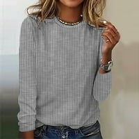 Novi dolasci majice s dugim rukavima za žene labave pulover bluze posade vrat prugaste ženske bluze