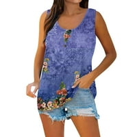 Žene Ljeto bez rukava Ležerne prilike cvjetno tiskane majice O-izrez TOWS bluza