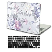 Kaishek Hard Shell Custom poklopca za MacBook Pro 16 A & A + crna poklopac tastature, cvijeće 9