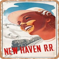 Metalni znak - New Haven Railroad Vintage ad - Vintage Rusty Look