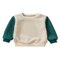 Seyurigaoka Toddler Baby Boys Girls Ribded Dukserirg Dugi rukav Contrast Contrast Color pulover