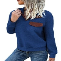 Glookwis Ladies Jumper vrhovi postolja kožnica duge dugih rukava pulover za odmor vintage majica pune