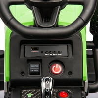 12V Powered Ride na traktoru sa prikolicom, vožnja traktorom na igračaku sa daljinskim upravljačem,
