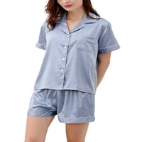Grianlook Ženske pidžame postavljaju dugme za spavanje za spavanje LEAL TEMEWER LESE LASE SELEVENI ODRŽAVANJE