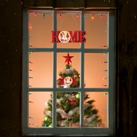Joy Vrata Slatka elk božićno drvo crveno slovo Viseće znakova Zidna ukras Drveni božićni LED užareni