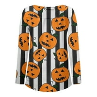 Feterrnal ženska modna casual dugih rukava Halloween Print Okrugli vrat pulover top bluza