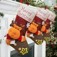Dagobertniko Božićne čarape 18,5x Božićno stablo Dekoracija čarapa Poklon kesice Poklon kese Candy torbe