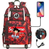 Ruksak Bzdaisy sa USB punjenjem i 15 '' prijenosnim pretinkom - Zmaj Ball Goku Tema Unise za djecu Teen