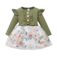 Haljina od mališana s lukom dječje dijete dječje djevojke cvjetni print Bowknot haljina za patchwork