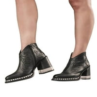 Zodanni ženski čizme Chunky Heel Haljina Boot Side Zip gležnjače Boots Party Block Heels Bootie Formalne
