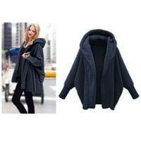 DrpGunly jakne za žene, zimski dugi rukav čvrsti nejasni otvoreni prednji kaputirani kardigani jakne