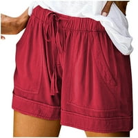 MAFYTYTPR Ženske kratke hlače za ljetne ženske plus veličine Comfy crtač Ležerne prilike elastične džepove
