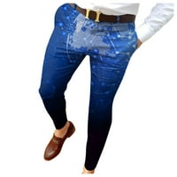 Duks za muškarce Muškarci Slim Fit Print patentni zatvarač pantalone pantalone muške casual modne duge