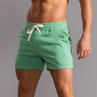 Muške pamučne pamučne hlače Sportska elastična Srednja struka čipkaste kratke hlače zeleno xxl