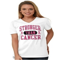 Rak dojke Jači od raka V izrez T majica Tees Women Brisco Marke 3x