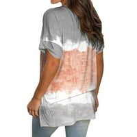 Ženski vrhovi i bluze dnevni gradijent tiskani kratki rukav V izrez TEE T majica Štampana labava strana