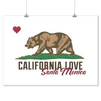 Santa Monica, Kalifornija - Državni medvjed sa srcem - umjetničko djelo za novinare fenjera