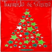 Twinkle & Shine božićne bašte zastava vezena aplikacija zimzelena 12,5x18