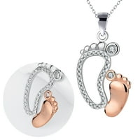 Ogrlica u obliku velikih stopala i malih nogu Creative Metal Privjesak šarm ogrlica nakit za majčin