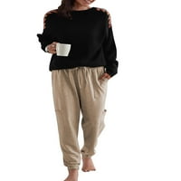 Springttc Ženska vučna vučna puna labava fit multi džepovi casual jogger hlače
