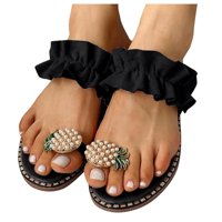 Ženske papuče Žene Djevojke Biserne ravne boemske stil Casual Sandals Papuče cipele za cipele za žene