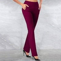 Pantalone za žene pune dužine hlače dame moda ženska modna casual temperament čvrste boje pletene mikro