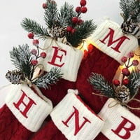 Pleteni božićni čarapa Viseće klasične božićne boje tiskane čarape za zabave Rođendane i druge prilike