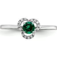 10k bijelo zlato stvoreno smaragdni i dijamantski prsten - JBSP