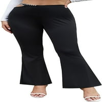 Ženske hlače za hlače od drveta za ženske struk ljestve teksturirane pantalone bootcut široke pantalone