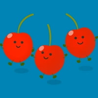 Slatko skakanje crvenih trešanja ilustracija ilustracija dječaka TURQUOSE Blue grafički tee - Dizajn