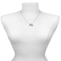 Delight nakit silvertone prozirna zelena shamrock najbolja mama ikad šarm ogrlica