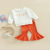 Halloween Outfits za djevojke Bell dno Drće Toddler Baby hlače postavljena slova dugih rukava Pumpkin
