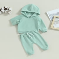 Wassery Baby Fall Outfits 2T 3T 4T odjeća za dijete dugih rukava s dugim rukavima HOODIE HOOUUSERS postavljena
