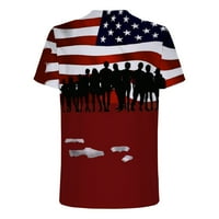 Muški bluze V izrez, muškarci Casual Okrugli vrat Popularno 3D digitalna zastava Štampanje pulover Fitness