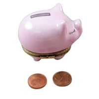 Piggy bank W Removable Coin Limoges Bo Porculan Figurine