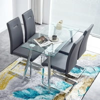 Moderni prozirni trpezarijski stol i blagovaonici Set za dnevnu sobu, trpezarijskim stolicama i prozirni set stola za ručavanje