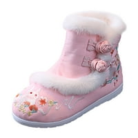 Kali_store baby girl cipele dječje čizme vanjske tople modne zimske čizme za dječje djevojke ružičaste,