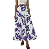 Suknje za žene Ljeto Ženski ženski visoki struk Boho cvjetni print Pleased Maxi suknja Ležerne prilike