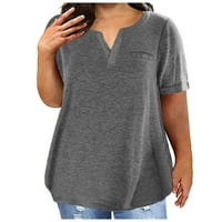 Plus veličine za žene plus veličine vrhova za žene V-izrez bluza čipke casual labave ljetne bluze s