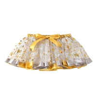 Arvbitana Kid Girl Poncho suknja Star Dot Print High Squik kontrastna boja A-obložena ruffle suknja