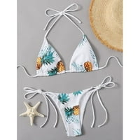 Bikini ženski splitski kupaćim kostimima tiskani tri poenta ženske kupaće kostimi od ananasa Tankenis