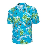 Muškarci Hawaii Print Majica Muška modna casual top isključi dugme za ovratnik Ljetna proljetna bluza