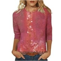 Meichang Retro cvjetni print Tunik za ženske ležerne rupne kraljevske bluze izrežite labavi fit Flowy