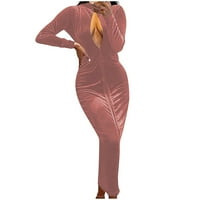 Dadaria haljine za žene Žene večera haljina Slim šuplje duga suknja ružičasta xl, žensko